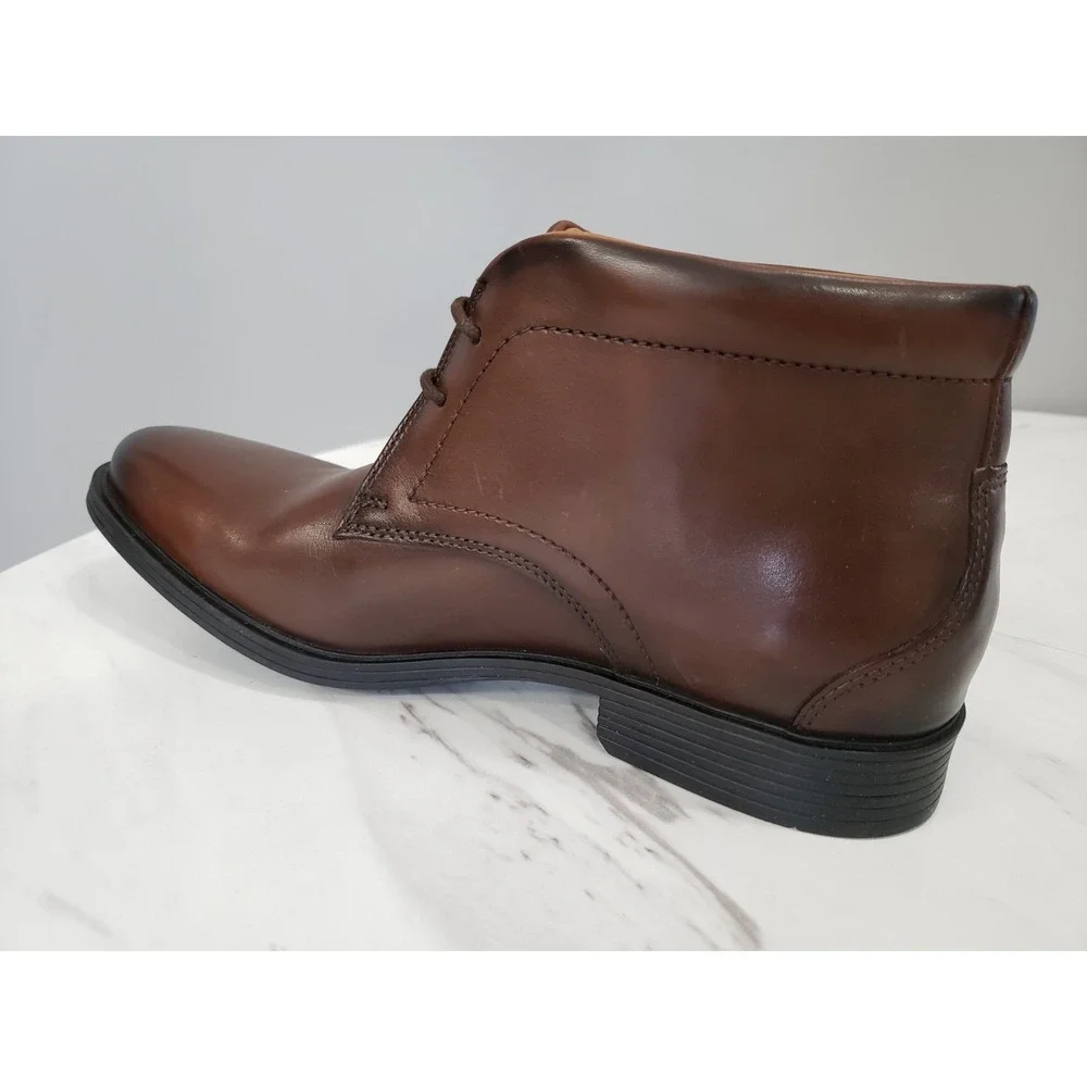 NEW NO BOX SIZE 8 - Clarks Whiddon Mid‎ Chukka Boot Men's Mahogany Leather BROWN